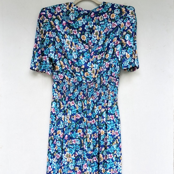 VINTAGE Adrian Lee ditsy floral lace collar dress cottagecore - Picture 8 of 11